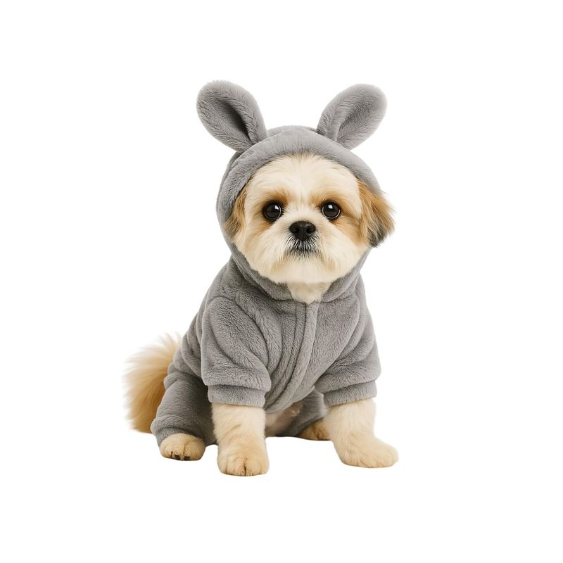 GENERICO - Ropa para mascota conejo orejas polar Talla L 35x22 CM - Gris