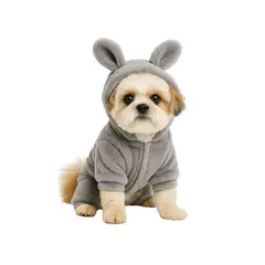GENERICO - Ropa para mascota conejo orejas polar Talla L 35x22 CM - Gris