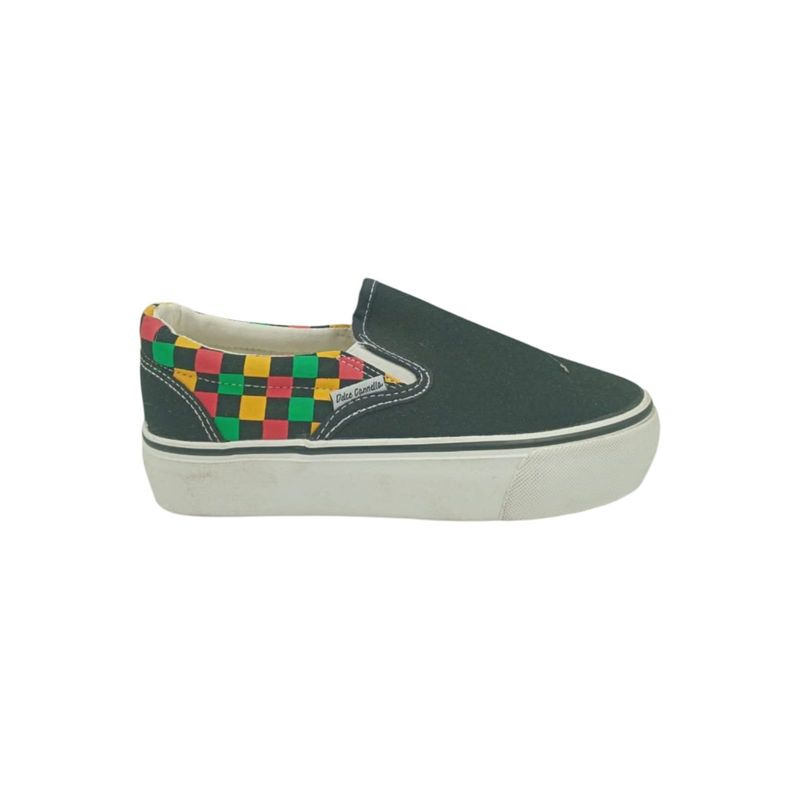 HERIEL - Zapatilla Negra Multicolor Slip on