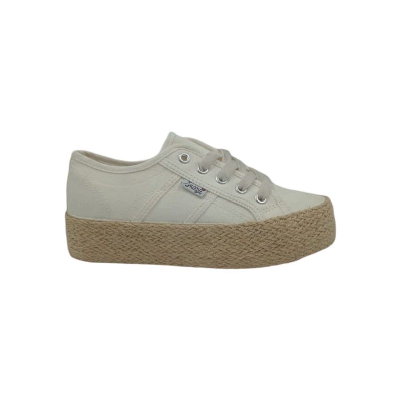 HERIEL - Zapatilla Blanca Plataforma Mujer