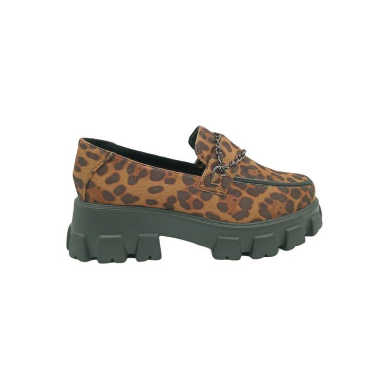 HERIEL - Mocasín Café Print Plataforma Mujer