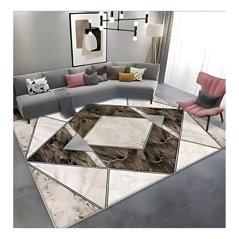 GENERICO - ALFOMBRA MEIPULIS 180X200 CON DISEÑO GRIS ROMBO ANTIDESLIZANTE