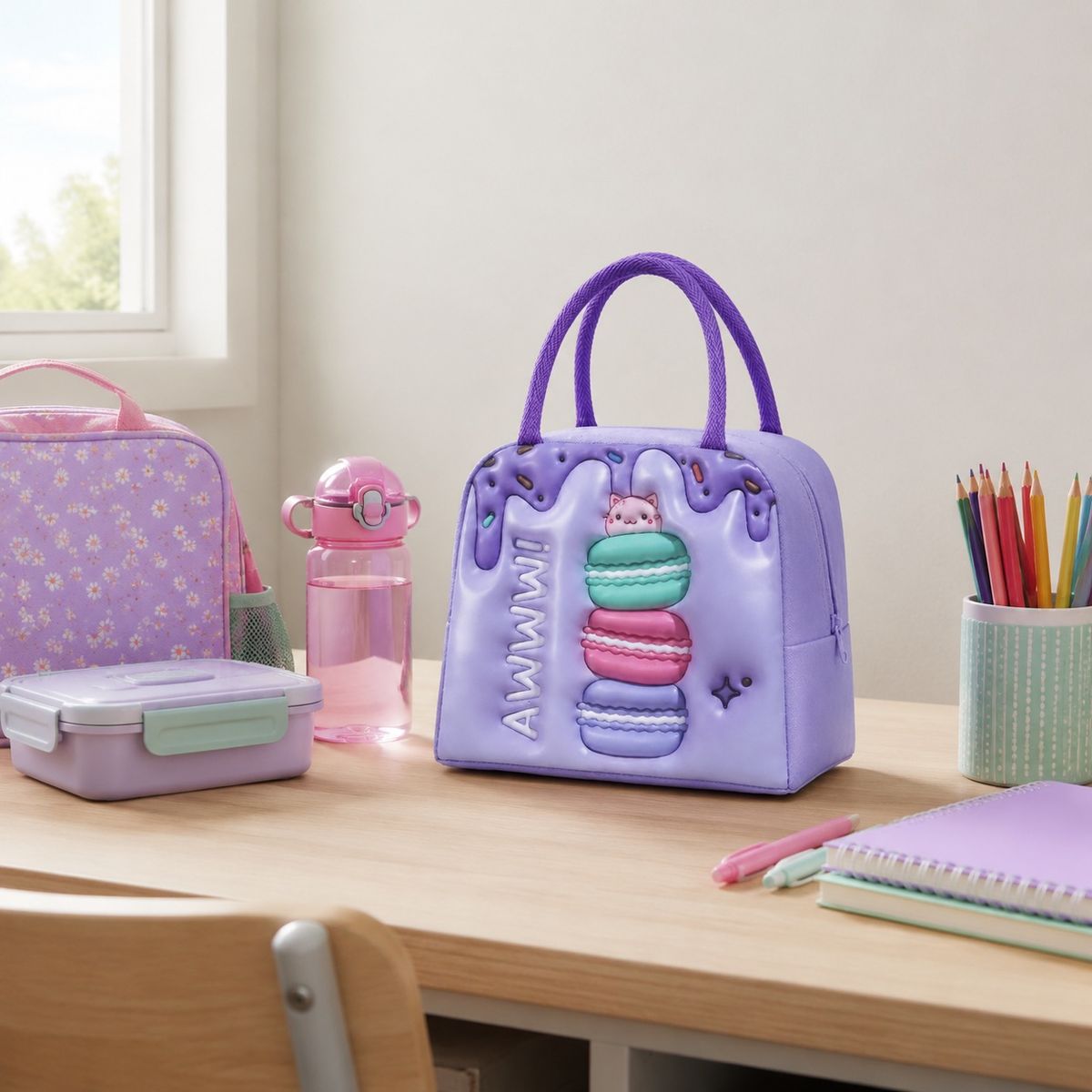 HOMESTAR - Lonchera térmica infantil purple macaroon morada