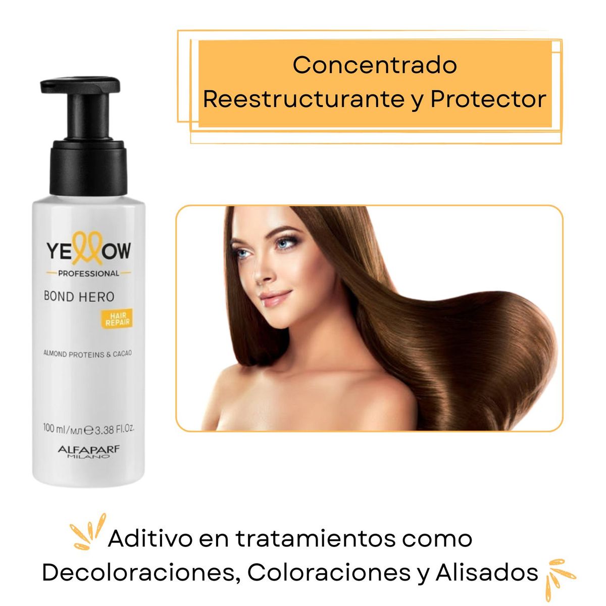 ALFAPARF MILANO - Bond Hero Repair Yellow 100ml Tratamiento Repara y  Reestructura