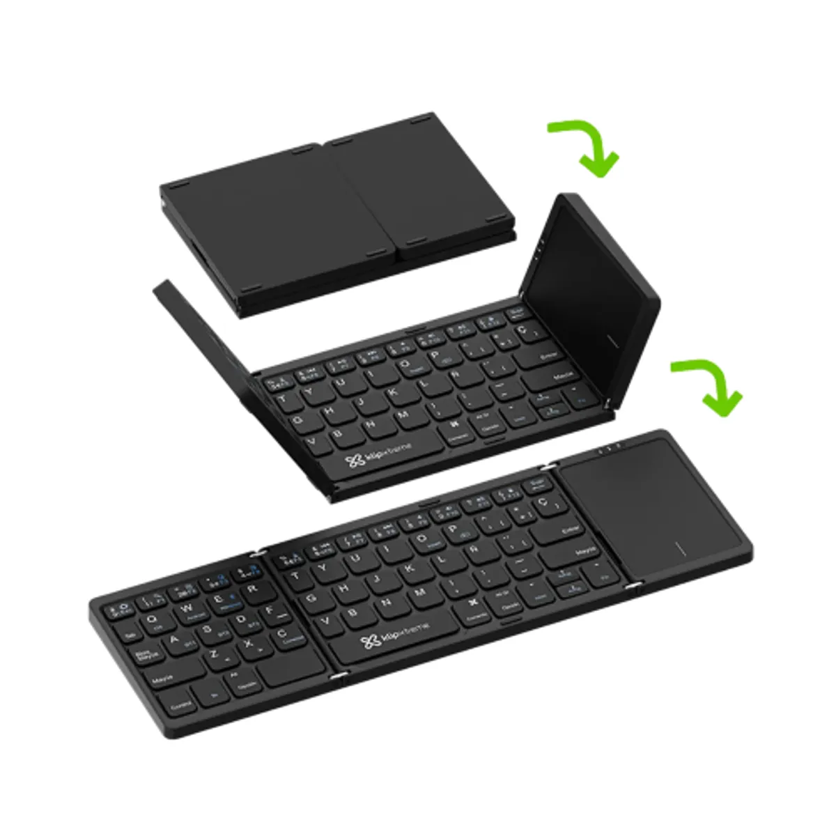 KLIP XTREME - Klip Xtreme KCK-650S-BK Teclado Plegable con Touchpad, Español, Bluetooth 5.0, Negro