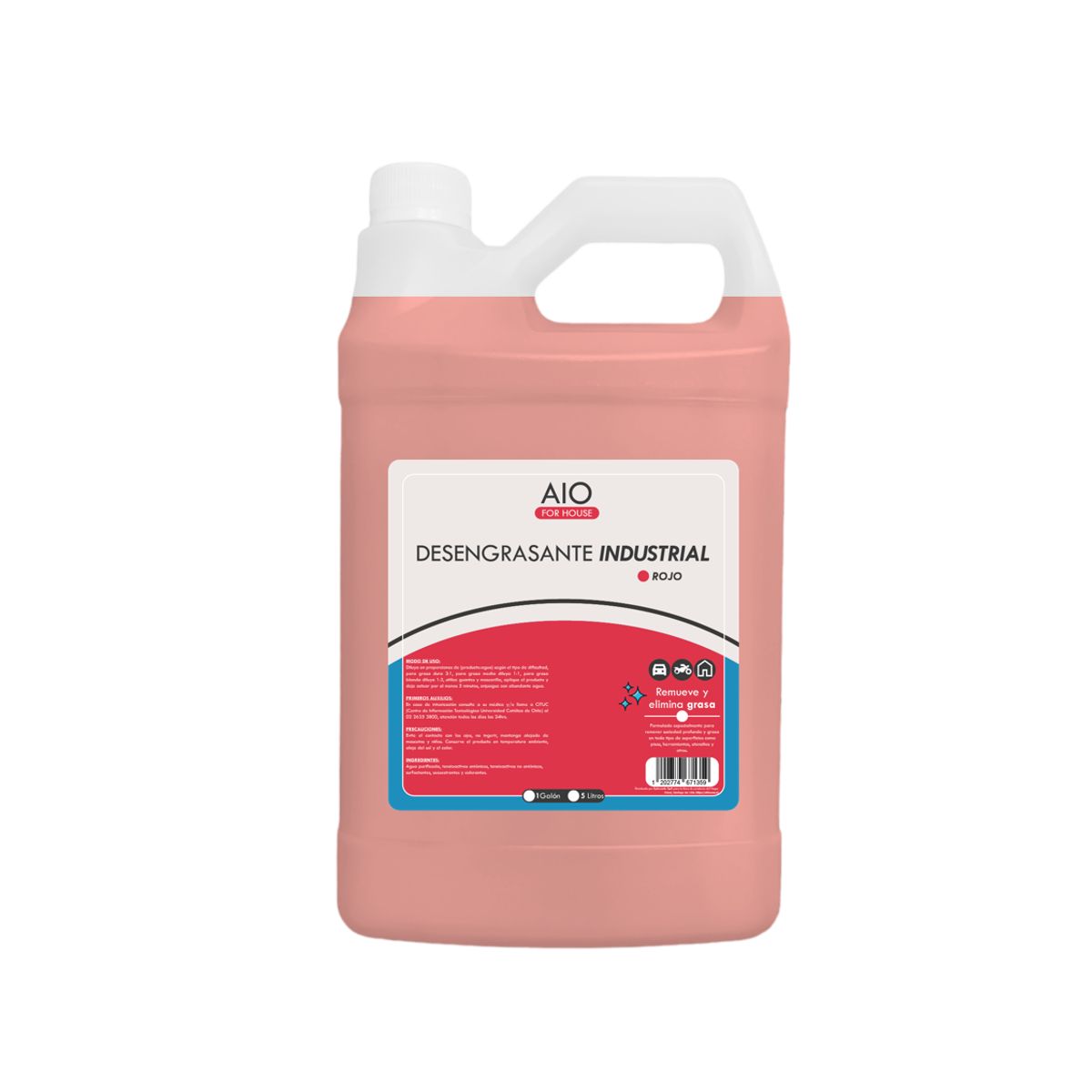 GENERICO - Desengrasante Industrial Rojo Concentrado Alto Poder 1 Galón