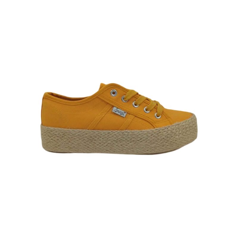 HERIEL - Zapatillas Amarillas Lona Mujer