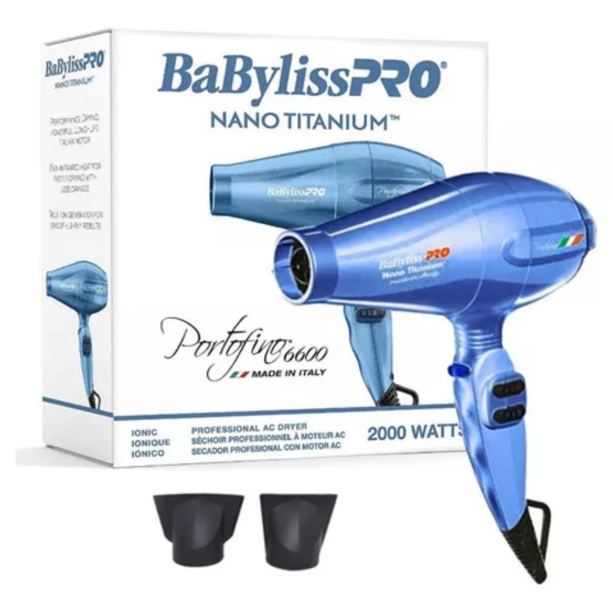 BABYLISS PRO - Secador Portofino con Tecnología de Iones y Nano titanium BabylissPro