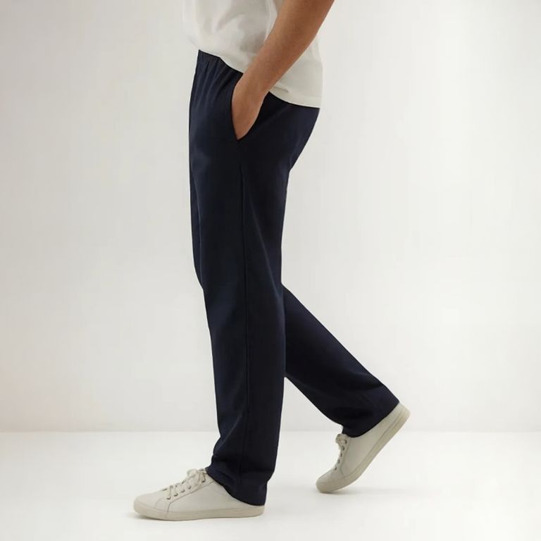 Pantalon de Buzo Recto Hombre 100% Algodon Confeccion Nacional Azul Marino S