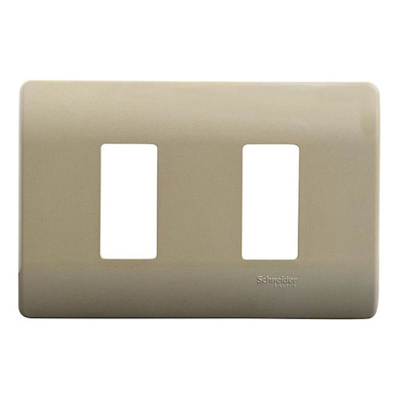 SCHNEIDER ELECTRIC - Placa 2 M  c/soporte Dorada Schneider Genesis Pack 4 Uni  MWD130417442