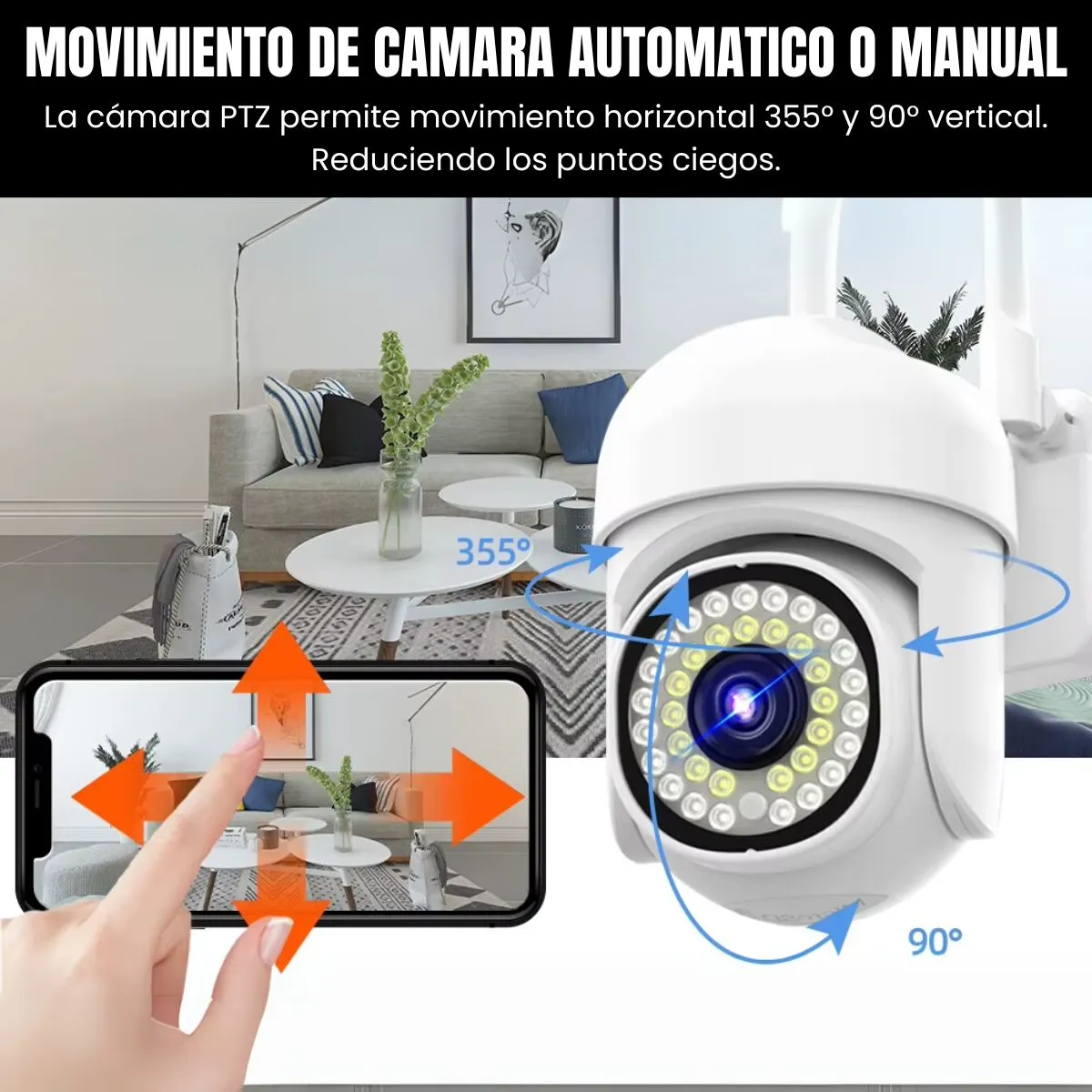 BAZUCA - Cámara Seguridad Exterior Wifi FullHD 1080p 2Mp 360° Vision Nocturna Ip Yoosee