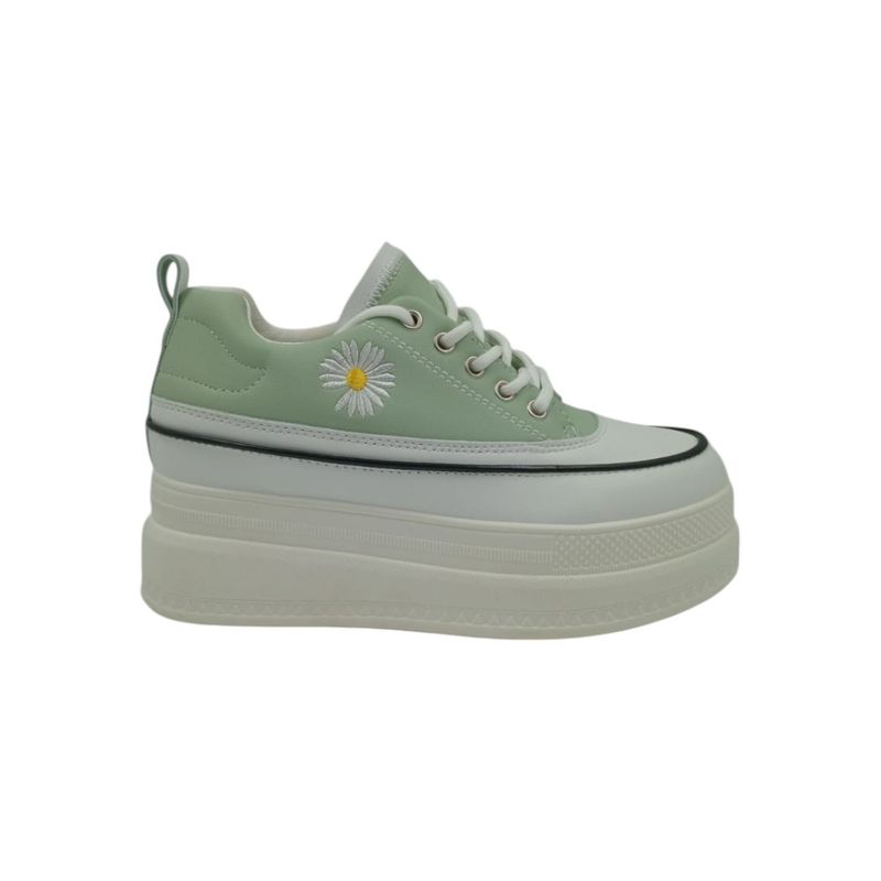 HERIEL - Zapatilla Verde Plataforma Mujer