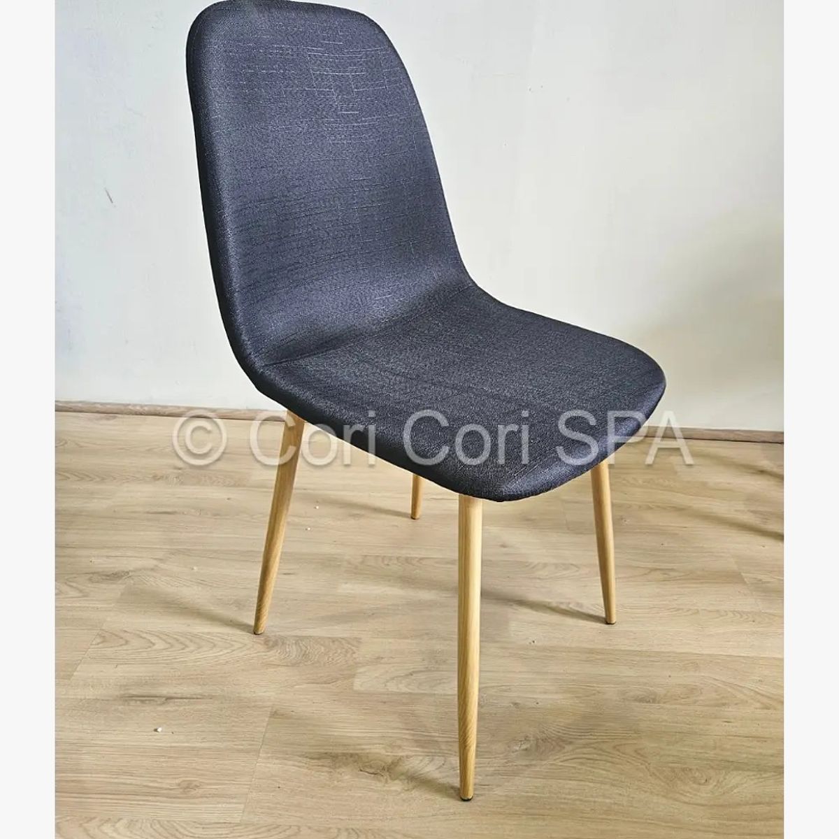 CORI CORI - Silla Scoop Lino Wood Negro