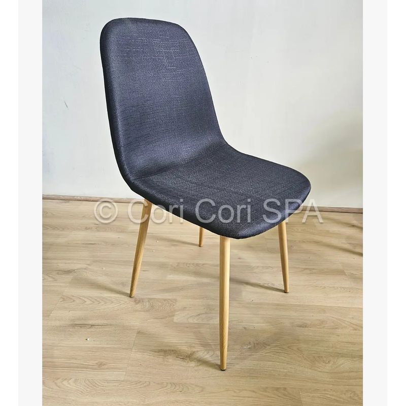 CORI CORI - Silla Scoop Lino Wood - Negro