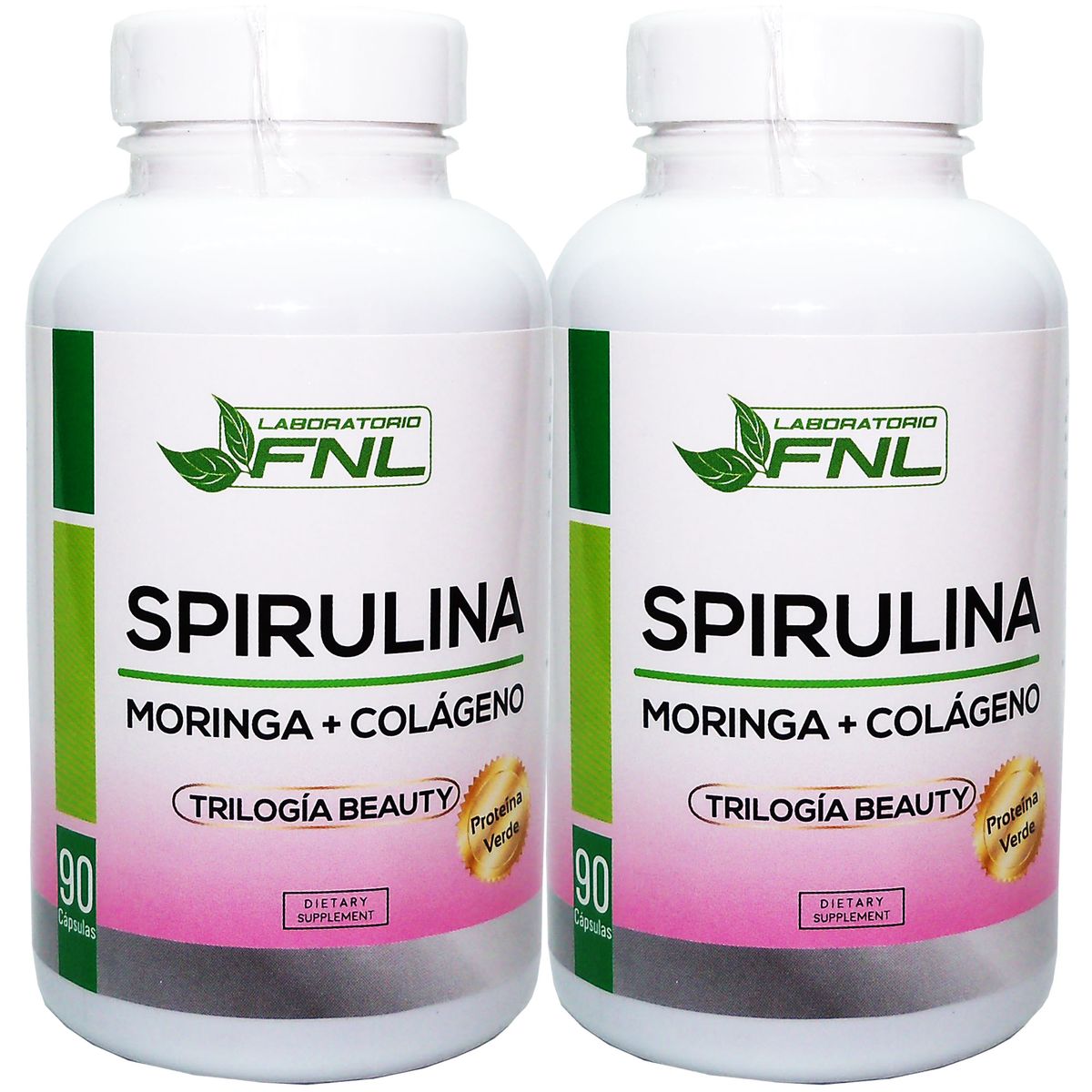 FNL - 2X FNL Spirulina + Moringa + Colageno 90 Capsulas