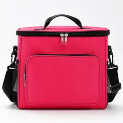 HOMESTAR - Lonchera térmica rectangular rosa con correa