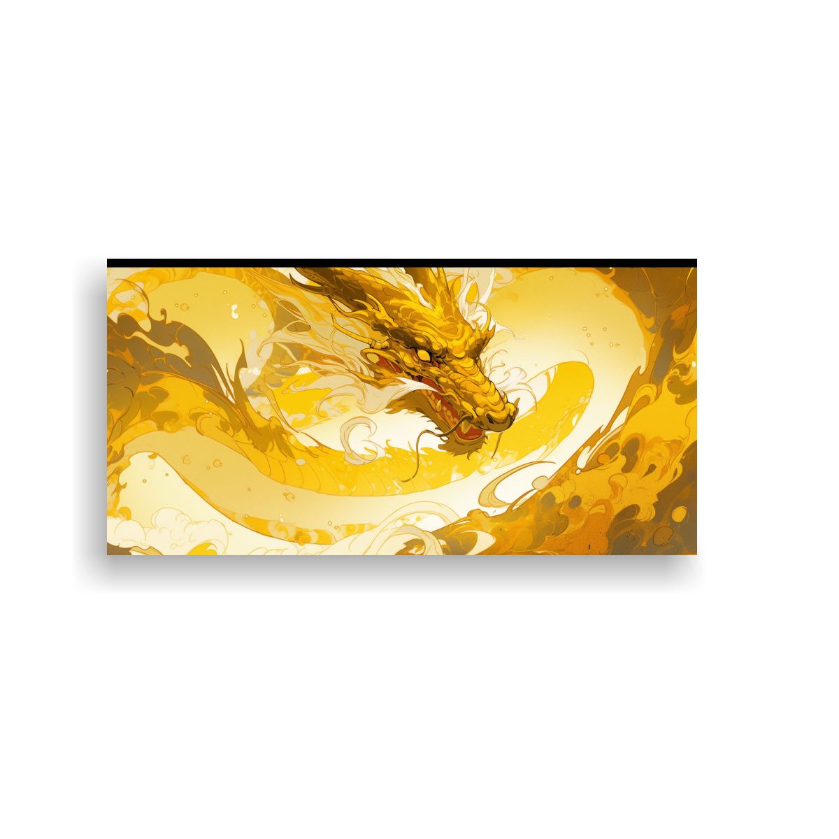 GENERICO - Cuadro Impreso Estrellados Dragón En Amarillo Y 100x50 Cm