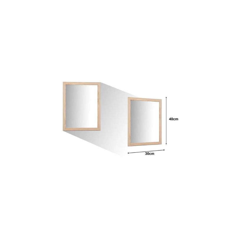 GENERICO - ESPEJO RECTANGULAR DE MADERA 30X40CM