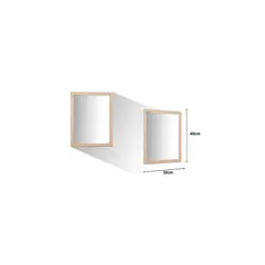 GENERICO - ESPEJO RECTANGULAR DE MADERA 30X40CM