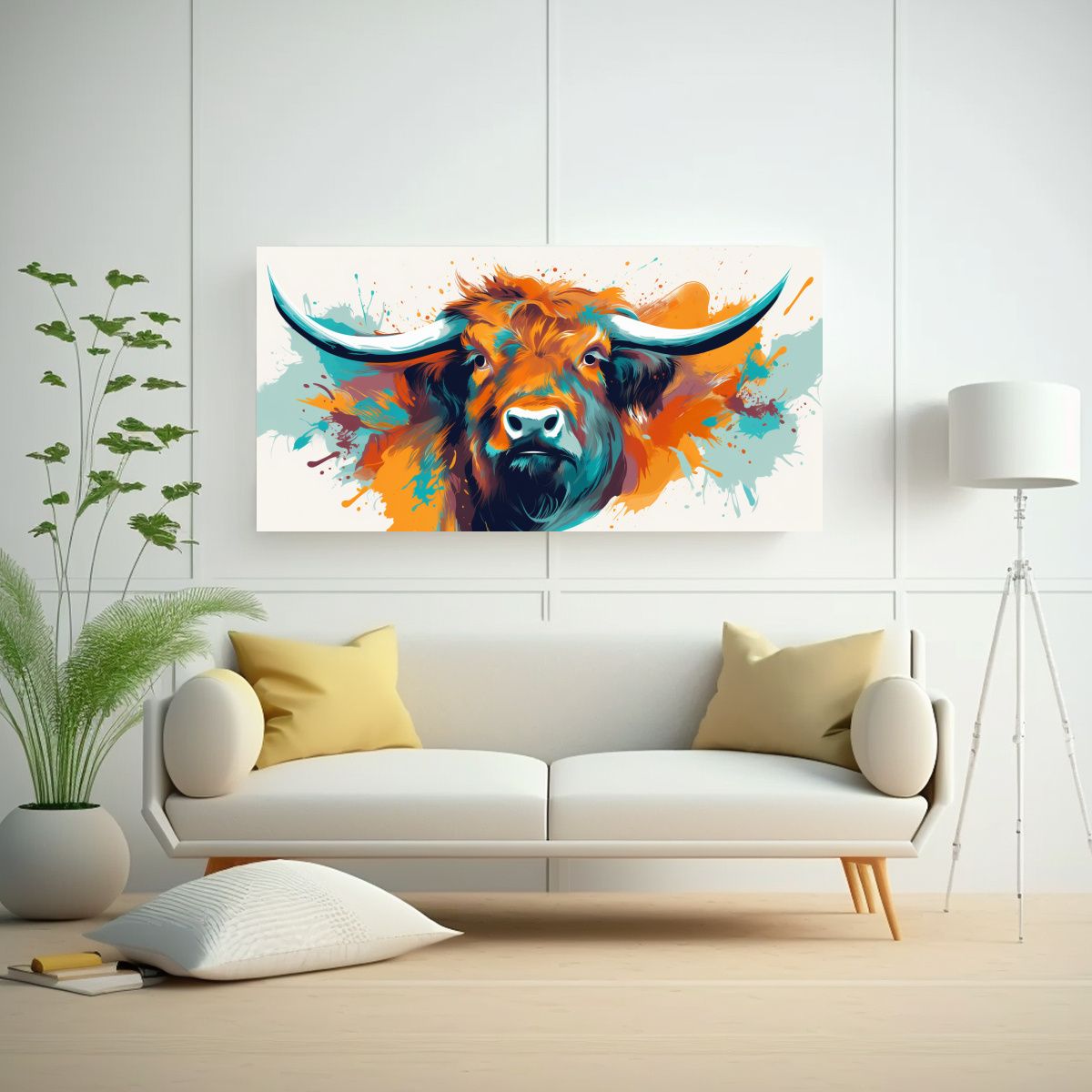 GENERICO - Lienzo Tela Belleza Natural Yak En Colores 80x40 Cm