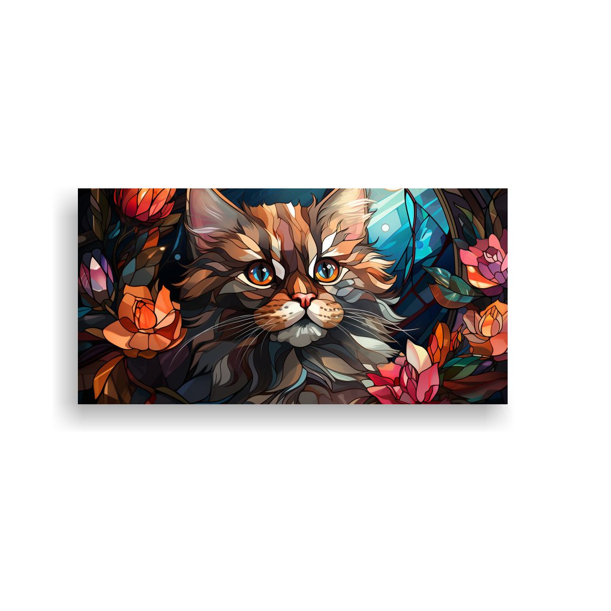 GENERICO - Cuadro De Tela Con Dibujo Tierno De Gatito Y 80x40 Cm