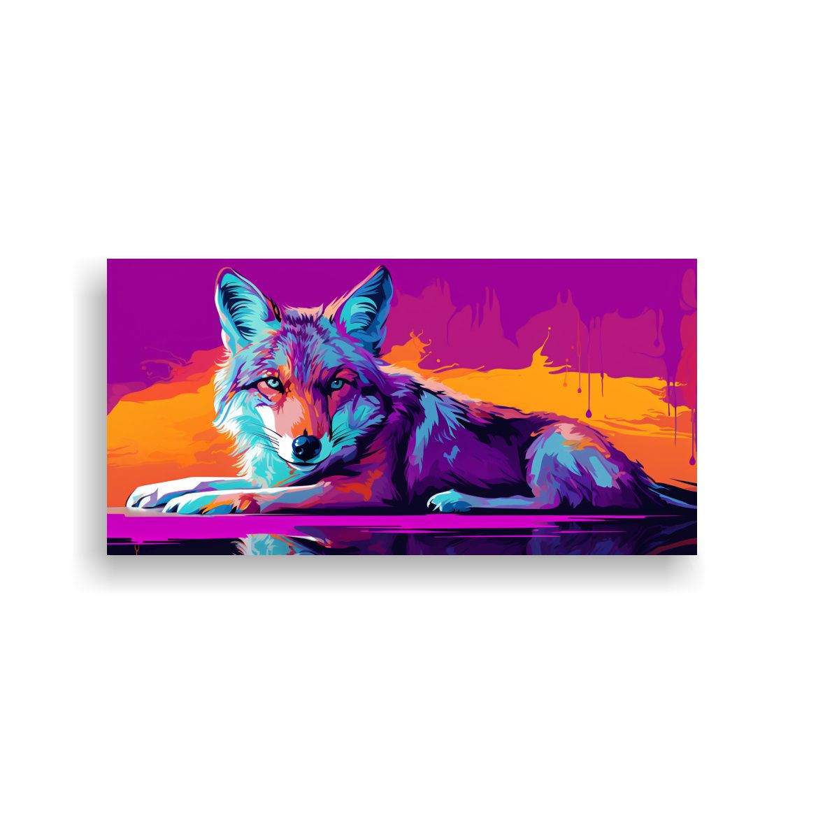 GENERICO - Arte De Pared Moderno Coyote En Colores 80x40 Cm