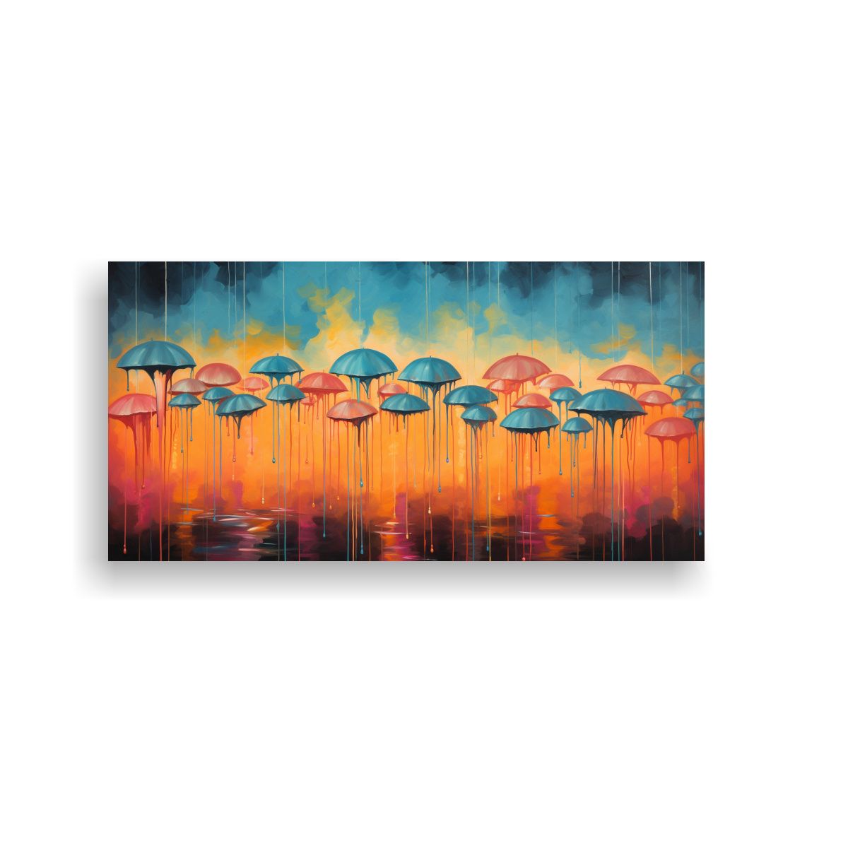 GENERICO - Cuadros Decorativos De Lluvia Abstracta En Arte 80x40 Cm.