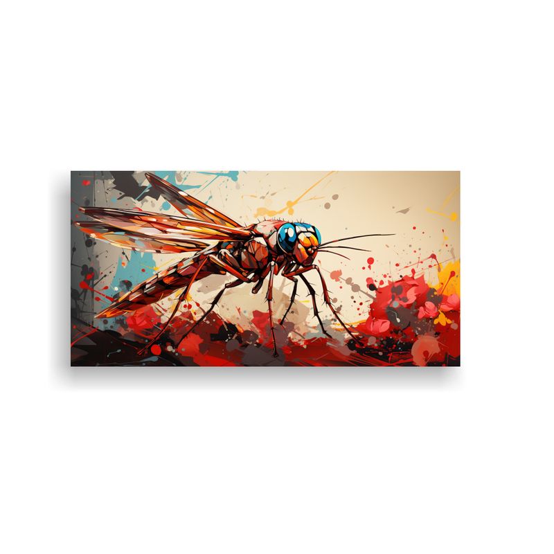 GENERICO - Pintura Decorativa De Insecto En Colores Mocha Y 80x40 Cm