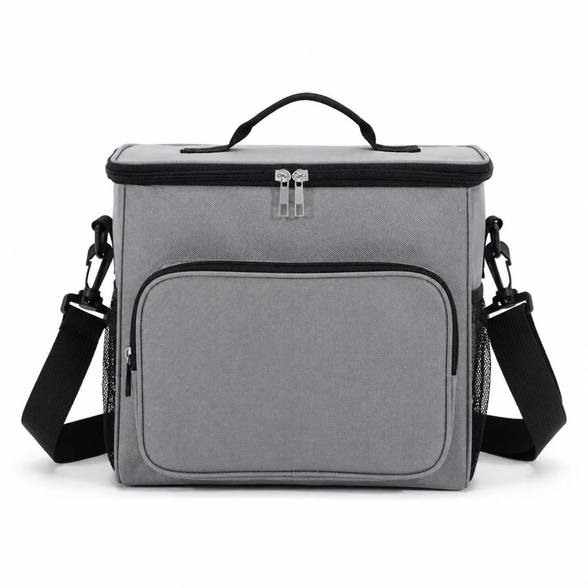HOMESTAR - Lonchera térmica rectangular gris con correa