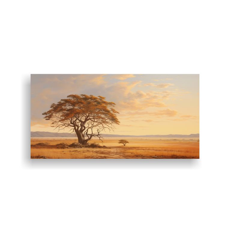 GENERICO - Acuarela Llamativo Paisaje Abstracto De Sabana Y 100x50 Cm
