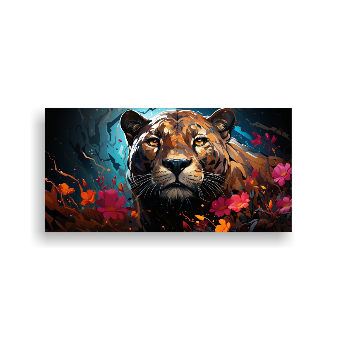 GENERICO - Pintura Moderna De León Marino En Colores 80x40 Cm