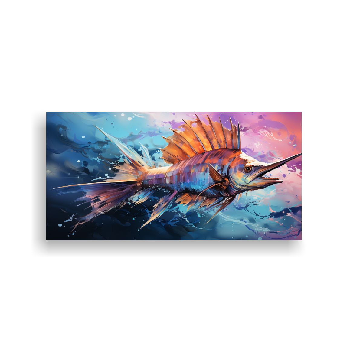 GENERICO - Cuadro Abstracto Único A Vela Estilo Pintura 80x40 Cm