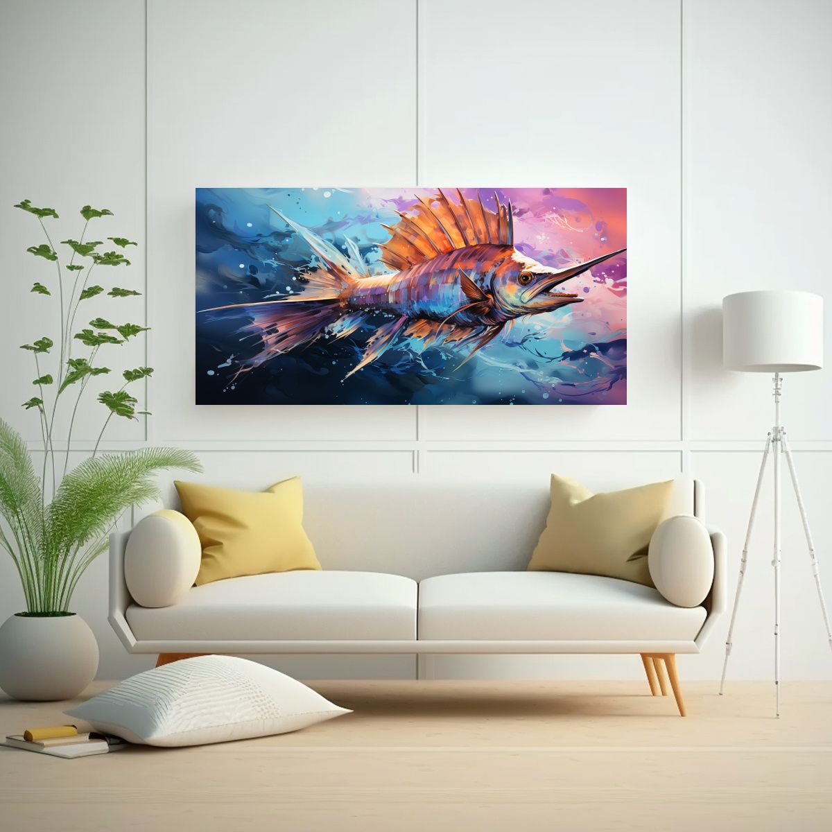 GENERICO - Cuadro Abstracto Único A Vela Estilo Pintura 80x40 Cm