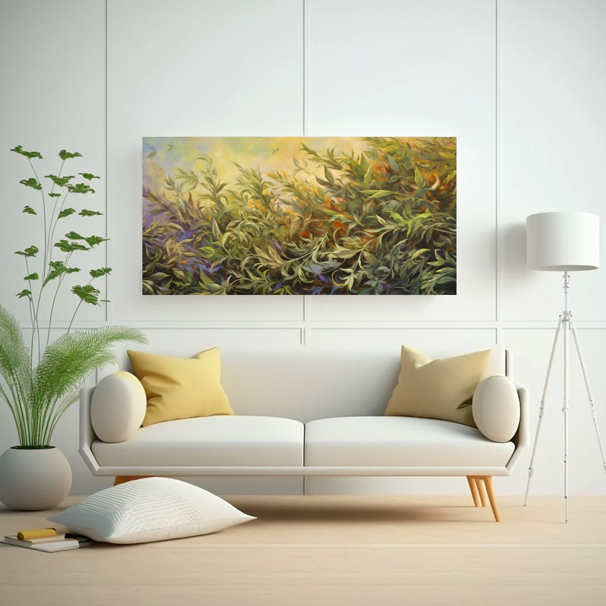 GENERICO - Pintura Abstracta De Hierbas De Salvia De Alta 80x40 Cm