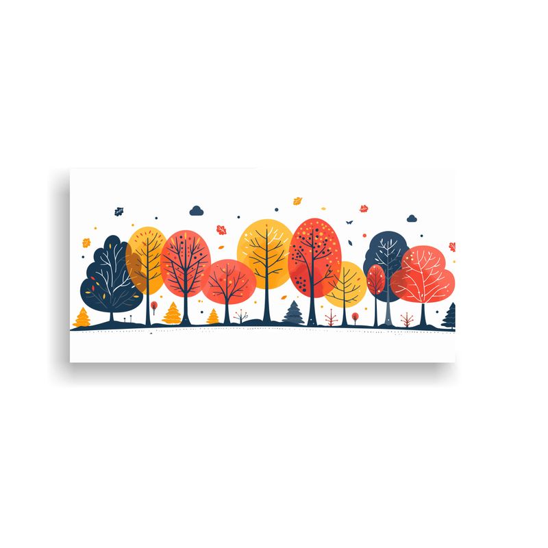 GENERICO - Arte Minimalista De árboles En Composición 60x30 Cm