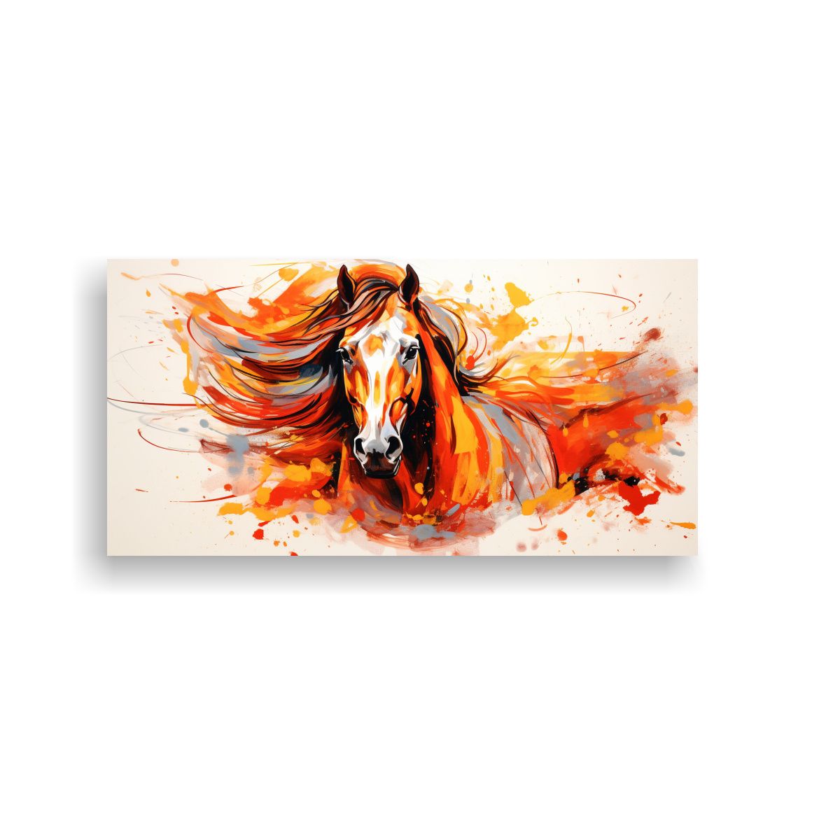 GENERICO - Pintura Decorativa De Caballo árabe En Rojo Y 80x40 Cm