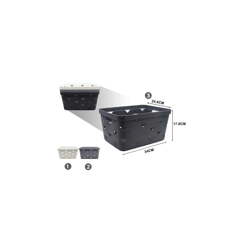 GENERICO - CESTA ORGANIZADORA DE PLASTICO MULTIUSOS 34 X 24 X 17 CM