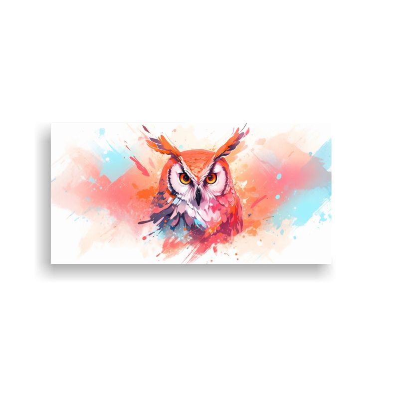 GENERICO - Cuadro De Lienzo Estética Búho En Colores 60x30 Cm