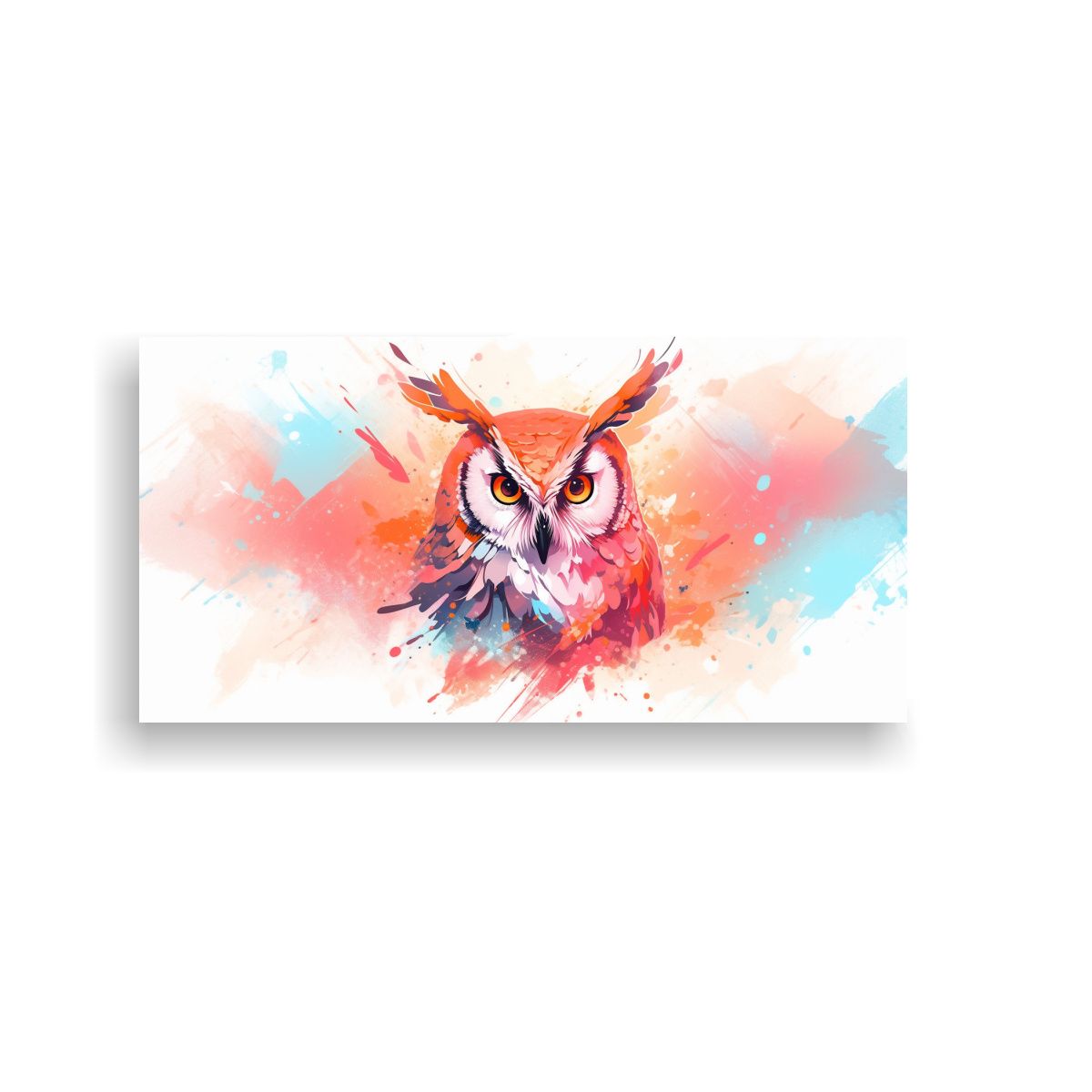GENERICO - Cuadro De Lienzo Estética Búho En Colores 60x30 Cm