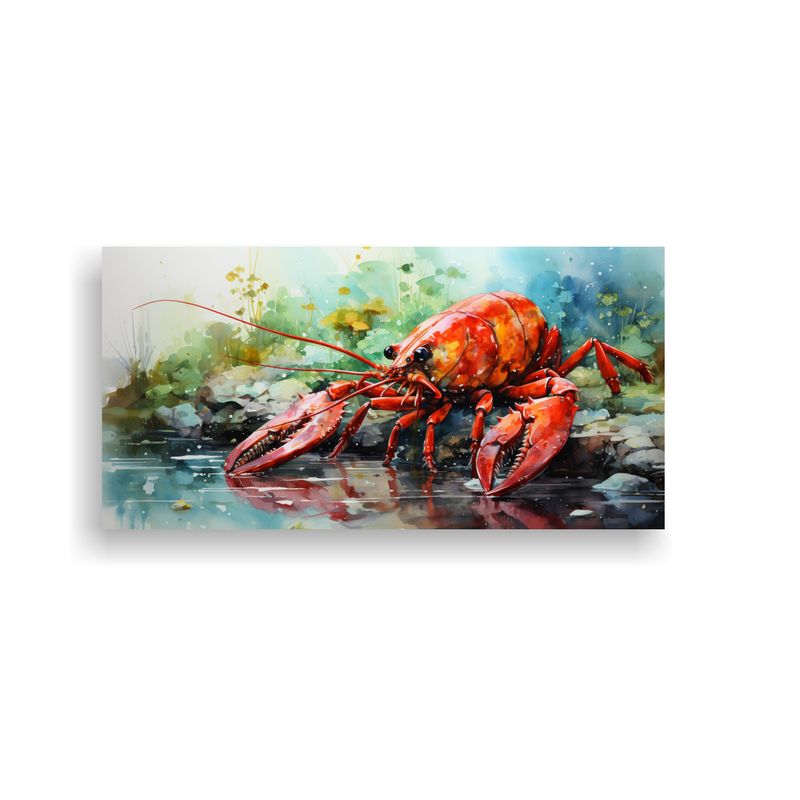 GENERICO - Pintura Acuarela Cangrejo Colorido Estilo 60x30 Cm