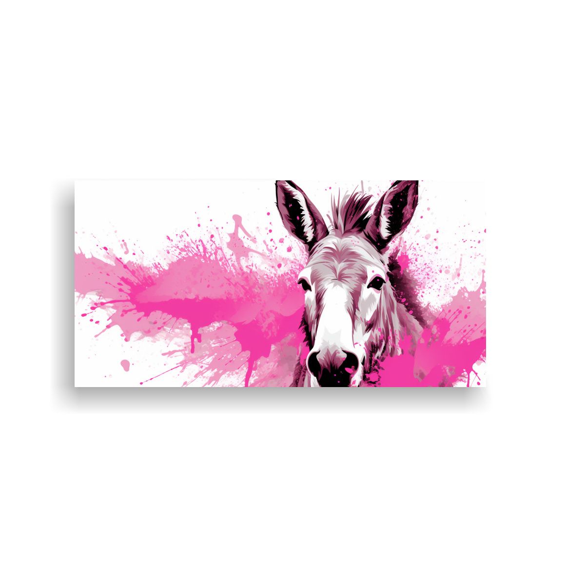 GENERICO - Pintura Tela Bastidor Textura Mula Blanco Y Rosa 100x50 Cm