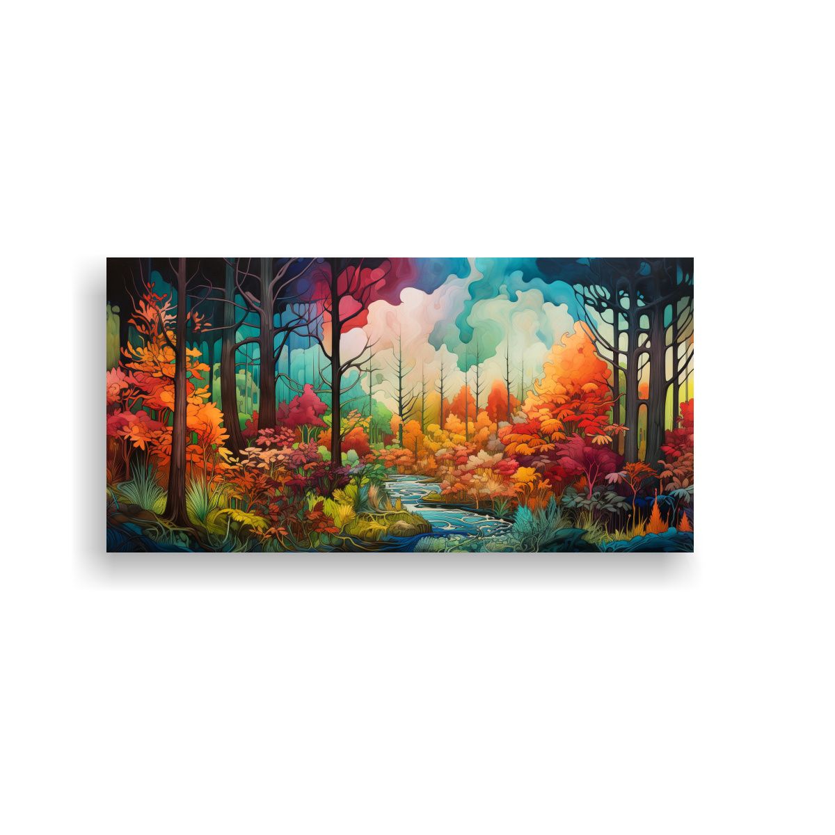 GENERICO - Cuadro Tema Espacio Representación Abstracta De 80x40 Cm