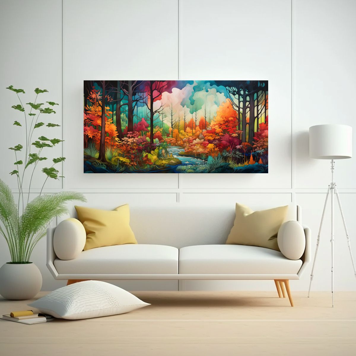 GENERICO - Cuadro Tema Espacio Representación Abstracta De 80x40 Cm