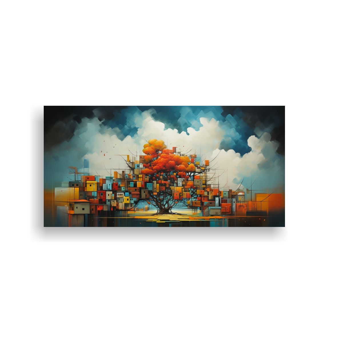 GENERICO - Paisajes Abstractos Que Inspiran Calidez 100x50 Cm