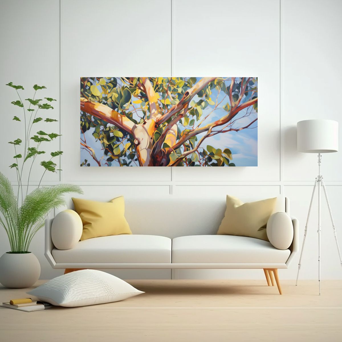 GENERICO - Cuadro Abstracto Detallado De árbol De Eucalipto 80x40 Cm