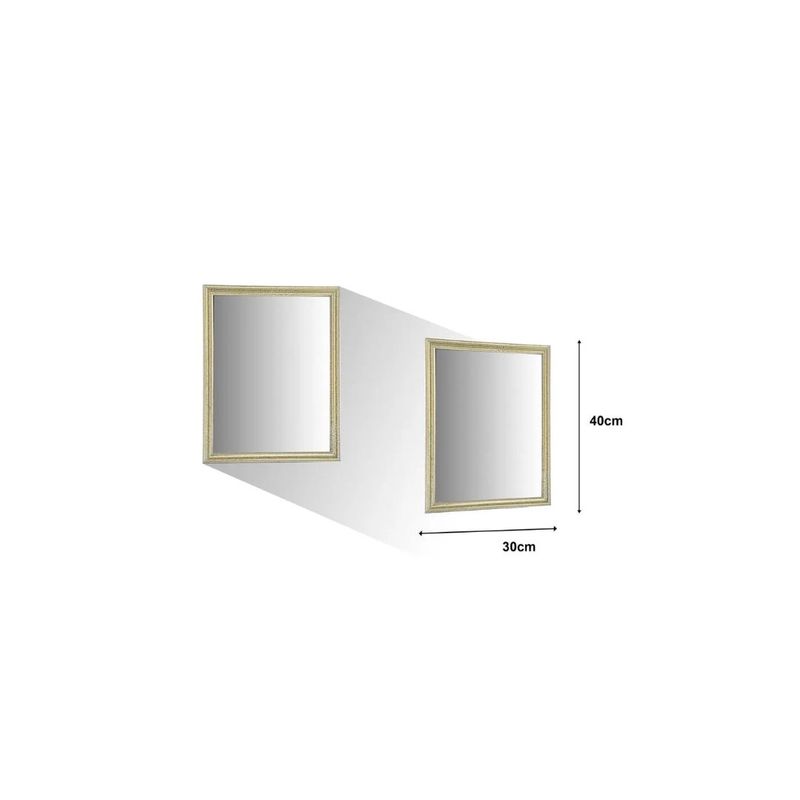 GENERICO - ESPEJO RECTANGULAR DE MADERA DORADO 30X40CM
