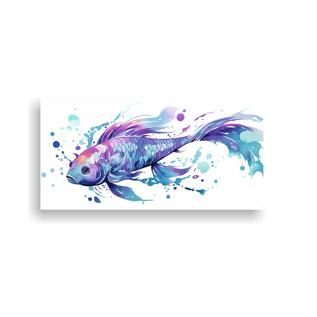 GENERICO - Cuadro En Bastidor Pez Koi En Colores Púrpura Y 100x50 Cm