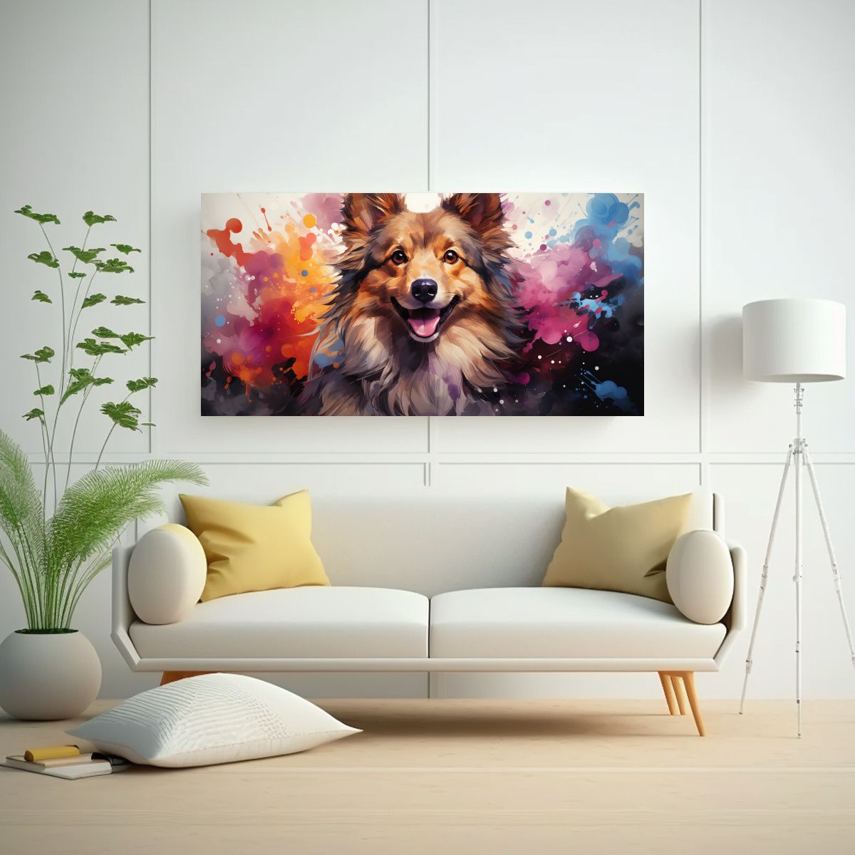 GENERICO - Cuadro Cuadro Acuarela Estilo Pintura Colorida 60x30 Cm