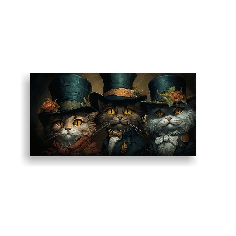 GENERICO - Pinturas De Arte Fino Con Gatos De Colores Y Ojos 60x30 Cm