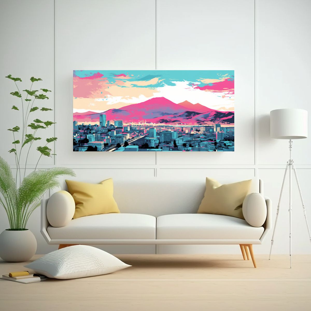 GENERICO - Pintura Mural De Acuarela En Santiago Chile En 60x30 Cm